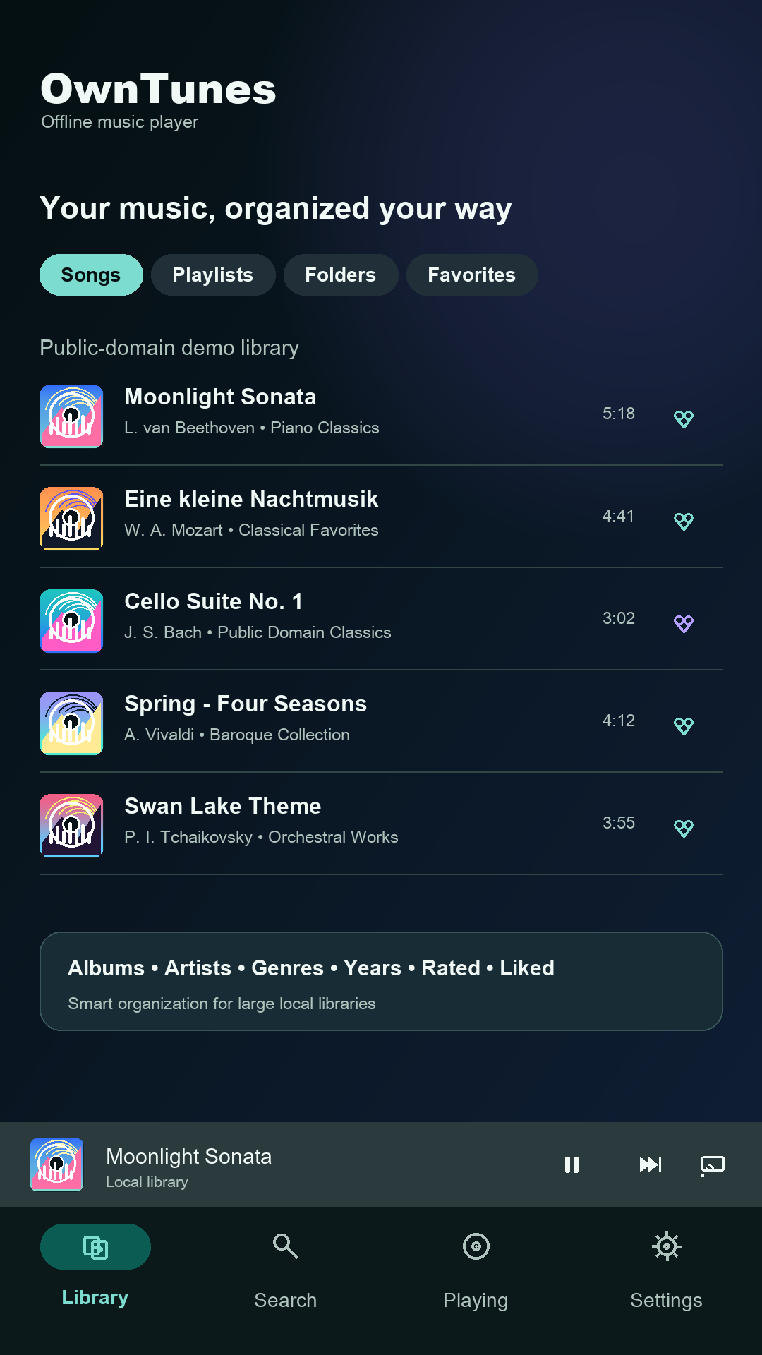 Set up your music library screenshot
