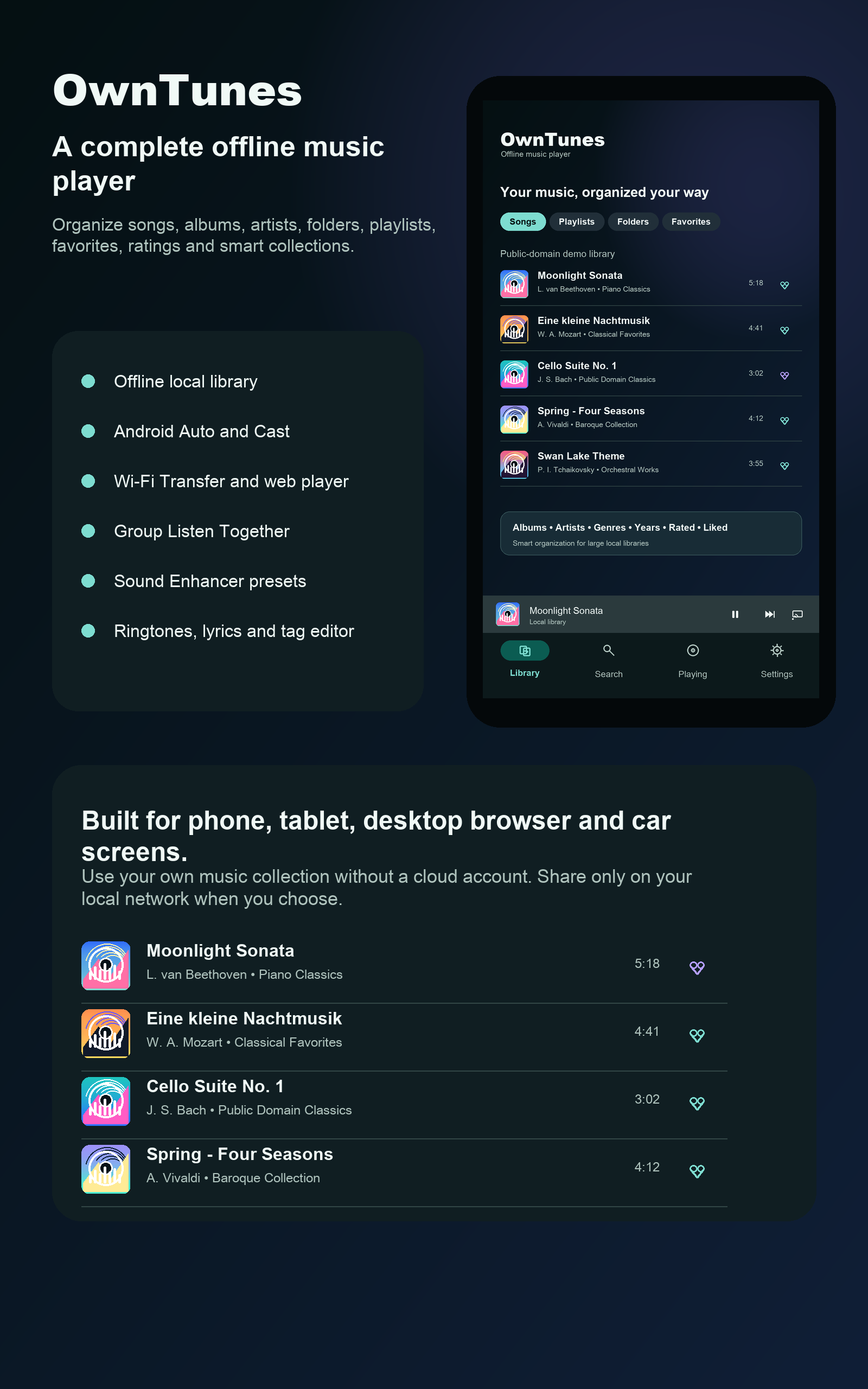 OwnTunes tablet interface screenshot