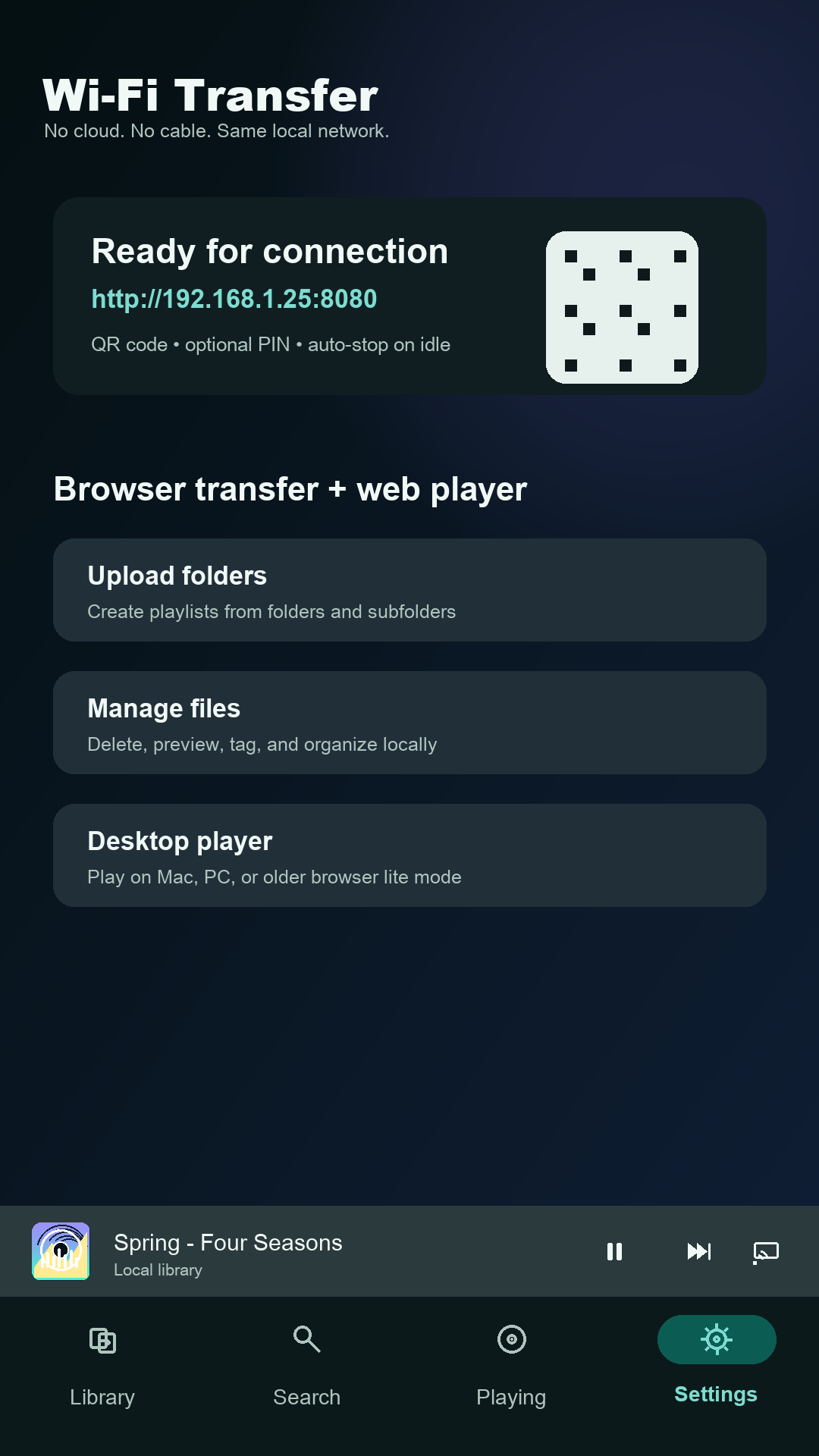 Move songs from desktop in minutes screenshot